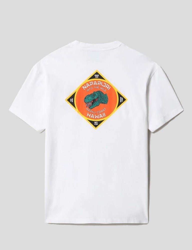 NAPAPIJRI T-shirt alhoa grafica tee f4l bianco